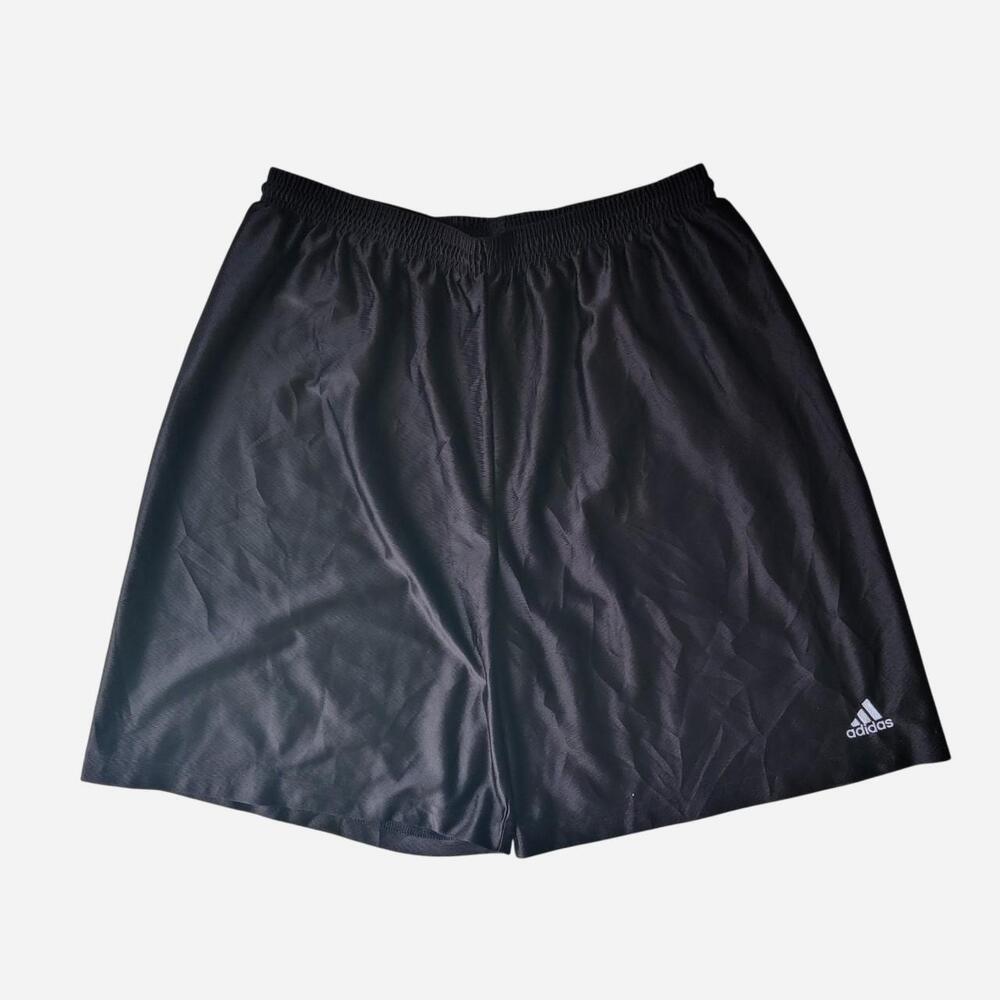 Vintage Adidas black 8" running shorts